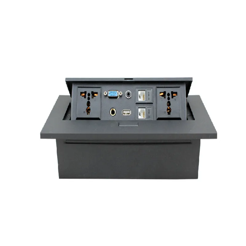 

K213 Multi-Functional Desktop Socket Multimedia Hidden Information Box Upspring HDMI+VGA+USB+Network+Voice Frequency