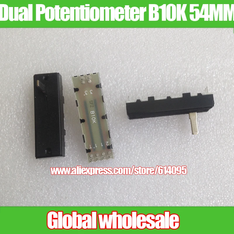 3 шт. NI двойной потенциометр B10K 54 мм скользящий потенциометр/Fader A-PIUS SL3016G |