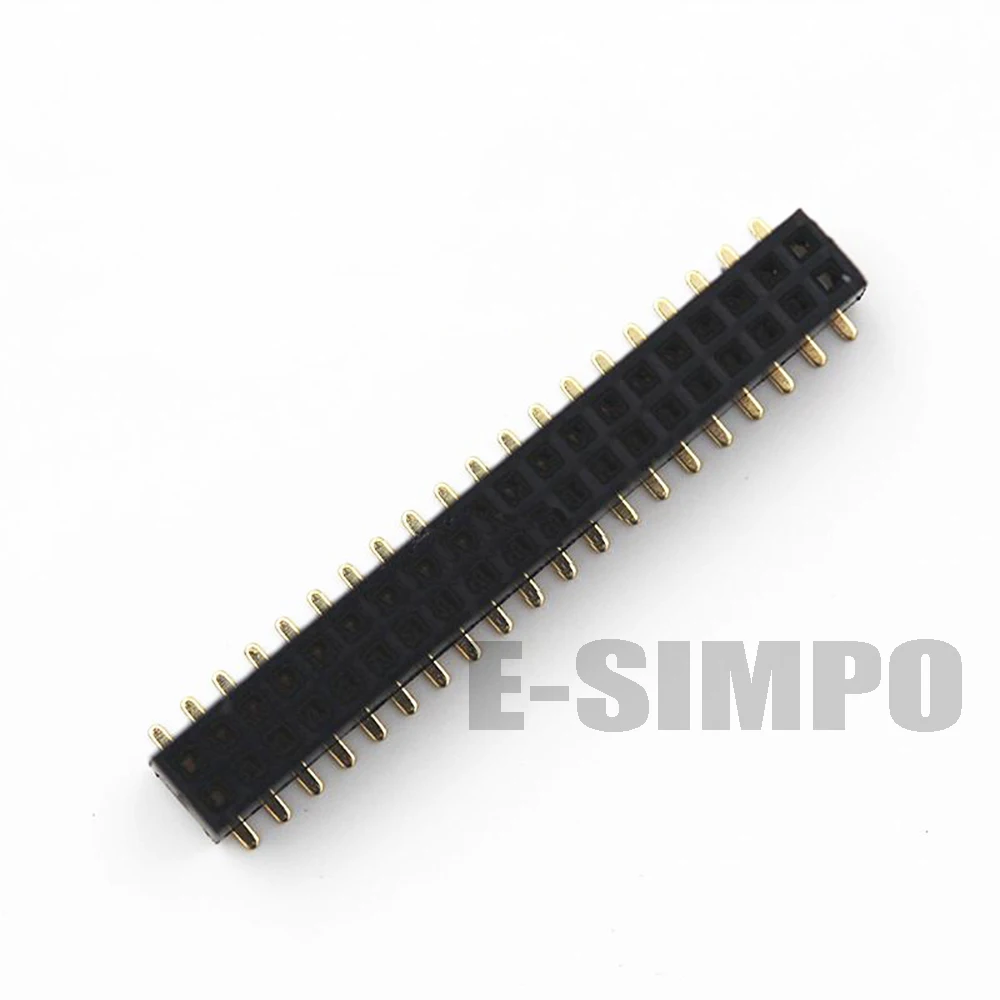 

100pcs SMT 1.27mm Female Header, 2*20P SMT Plastic Height 4.3mm, 0.05" PCB Female Socket Dual Row,Rohs, Rohs Gold-plated