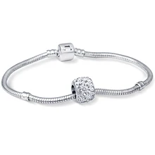 Новые оптовые модные ювелирные украшения браслеты с серебро хрустальные бусины змея цепи браслеты