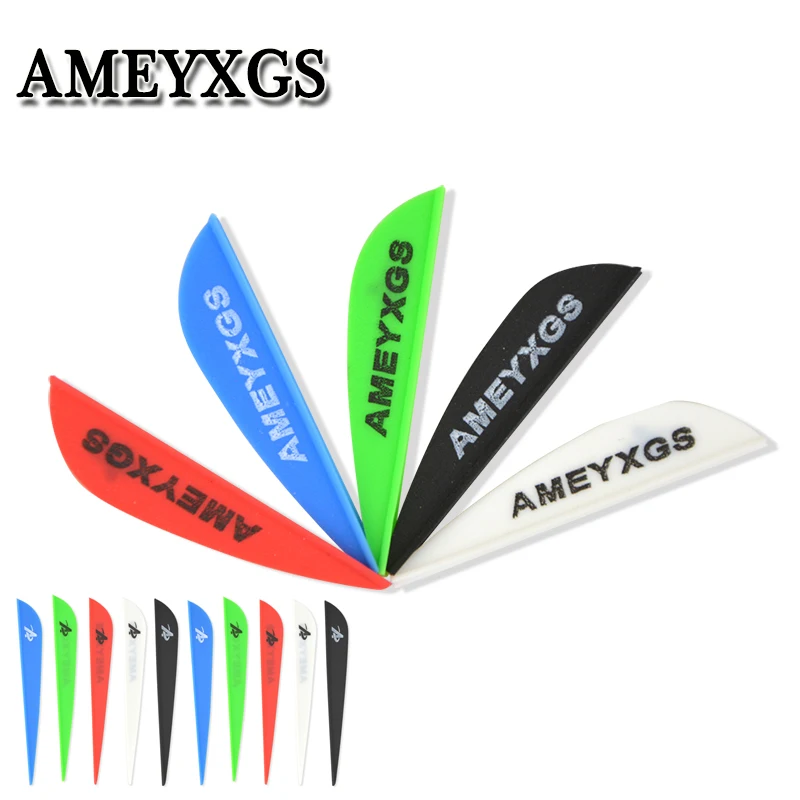 

60pcs Arrow Feathers 2/3/4inch Drop Shape Rubber Fletches Arrow Shaft For Shooting Outdoor Hunting Sports Archery Accessories