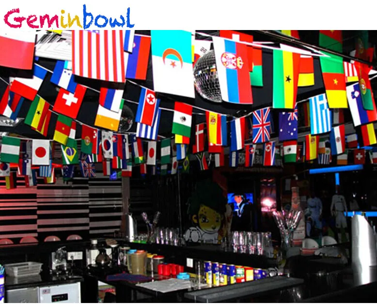 

25-65M 100-200 pcs different Countries String Flag International World Banner Bunting bar home party decoration