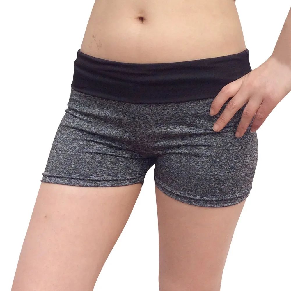 2019 Women's sexy yoga shorts low waist dual-use yoga shorts gym fitness quick-drying stretch sports three-pants for ladies 40J1 (3)