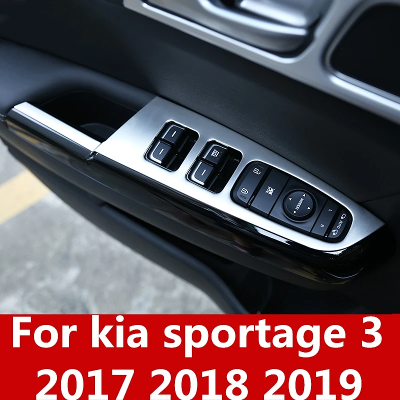 

Car window glass switch button Decorative sticker sequins Door armrest decorative frame For kia sportage 3 2017 2018 2019