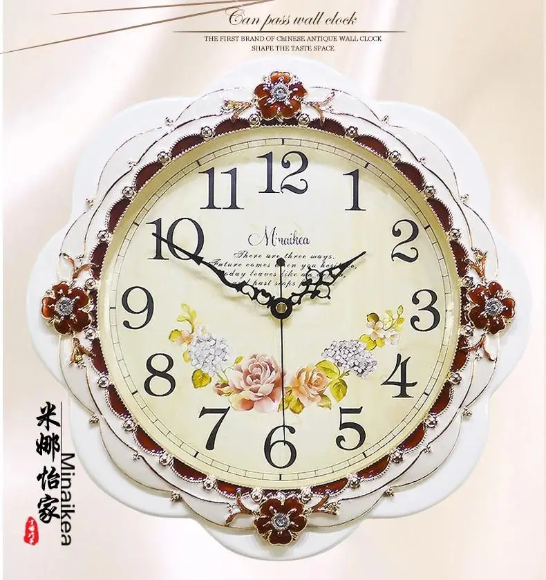 

Antique solid wood Large fashion mute wall clock modern brief rustic clock mute quartz clock and watch