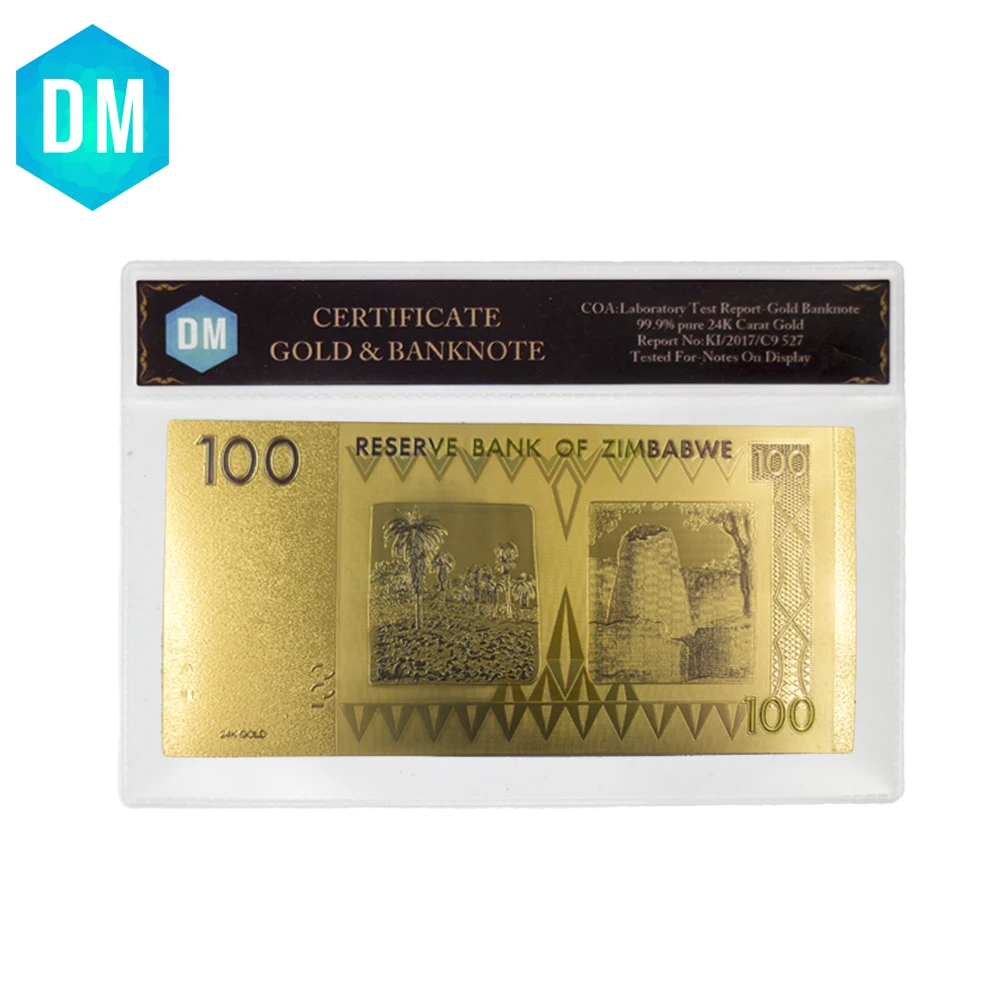 Оптовая продажа красочных 5/10/20/100/500/1 триллион долларовая Золотая банкнота ценная