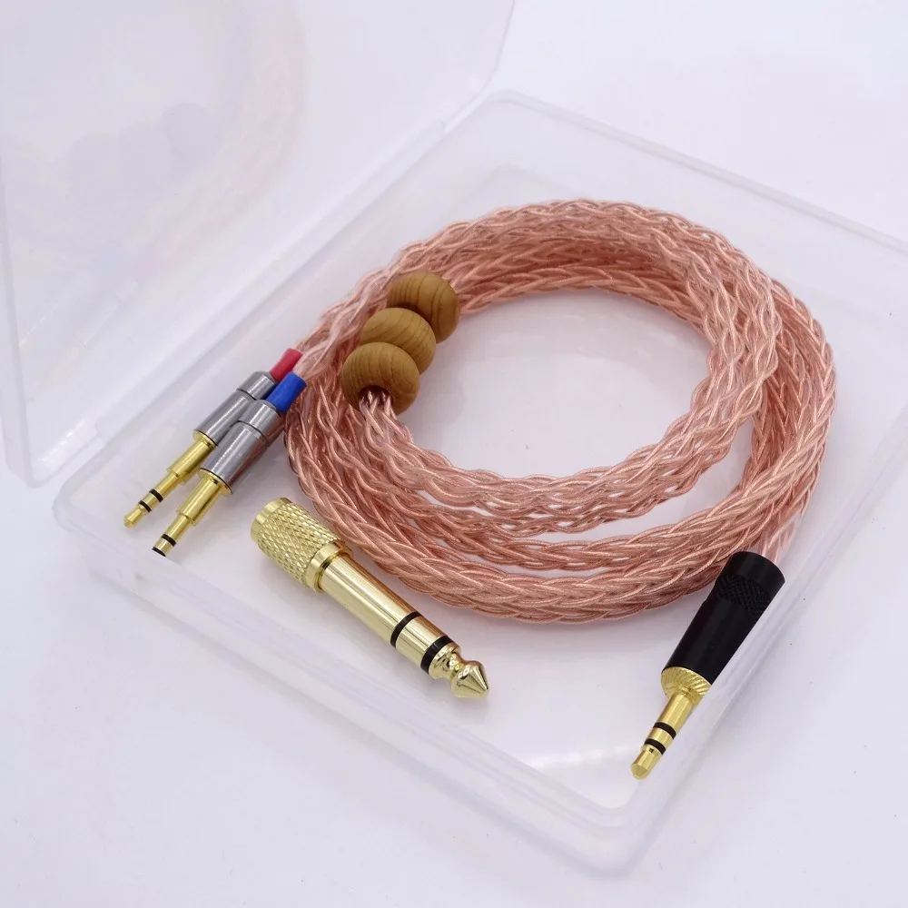 Hi Fi кабель для наушников 2x2 5 мм обновленный 8 ядер 5N OCC Hifman HE1000 HE400S He400i HE560 Oppo HE