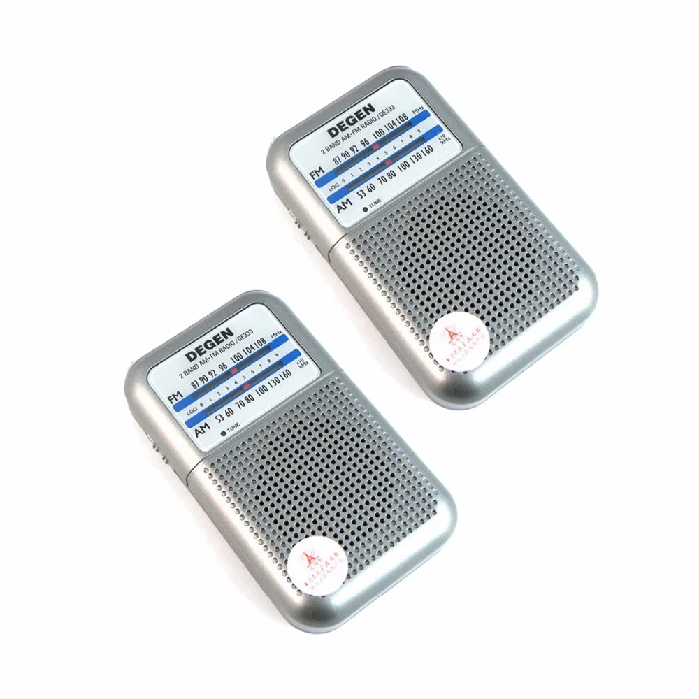 

2pcs Degen Radio DE333 FM AM Receiver Mini Handle Portable Two Band FM Radio Recorder A0796A