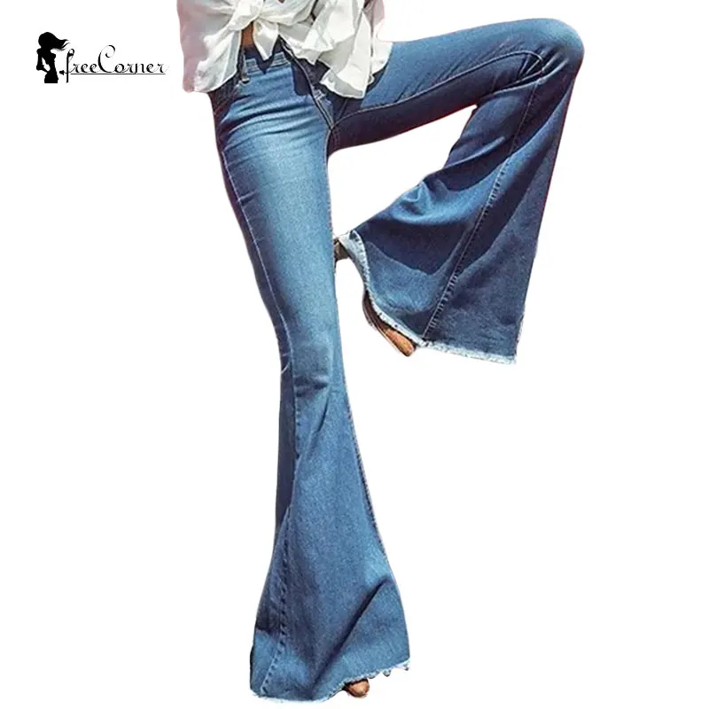 2017 New Mom Jeans Flare Pants Jeans Woman Ladies Denim
