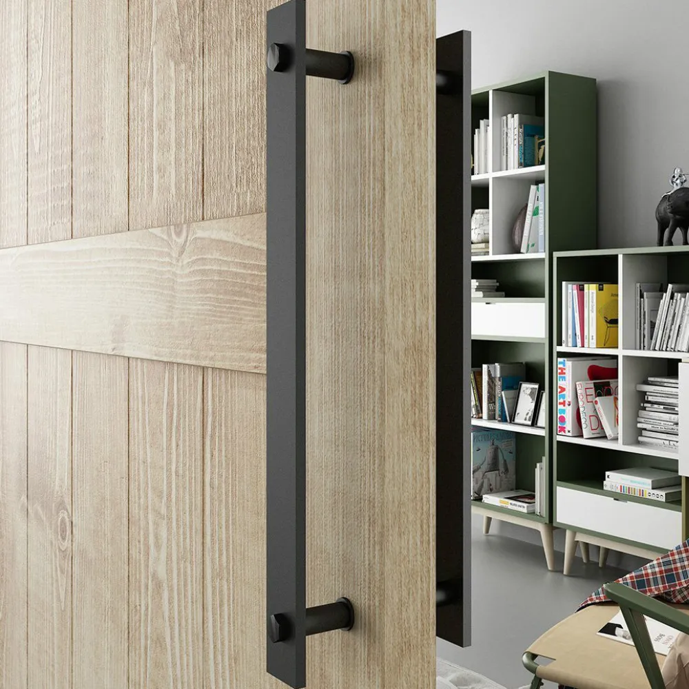 14" Steel Rustic Vintage Black Barn Door Handle And Pull Wood Door Two