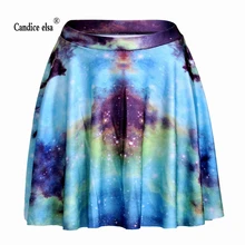 Candice Elsa женские юбки с цифровой печатью,, синяя, зеленая, туманная плиссированная юбка Skt1189