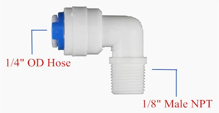 Локоть L Тип 1/" Мужская резьба Быстрый разъем до 1/4" OD шланг соединение RO Membrance оболочки специальное СОЕДИНЕНИЕ ФИТИНГИ