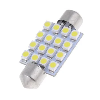 

TOYL 10pcs 39mm SMD 16-LED Festoon Dome Light Bulb White DE3423 6411 C5W