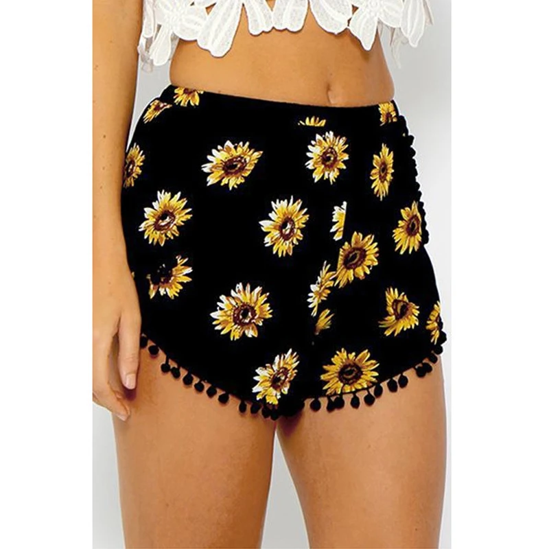 

Women Shorts Tassel Boho Printed Loose Casual High Waist Summer New Casual