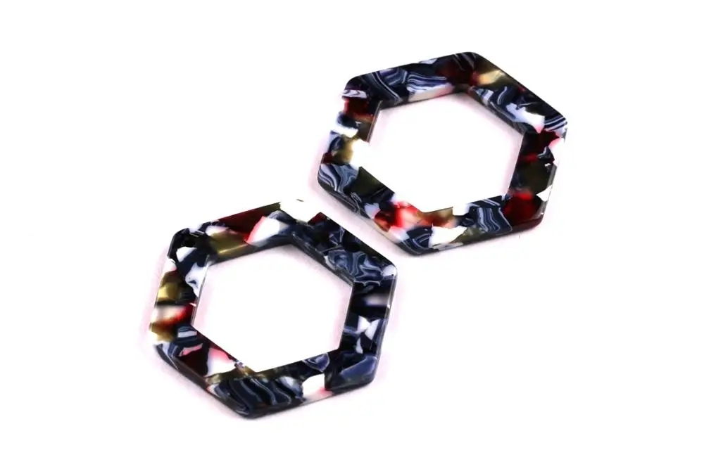 

Acetate Acrylic Earring Charms - Tortoise Shell Earrings -6pcs/lot Code: A19 - 35x32x2.5mm -AC1056