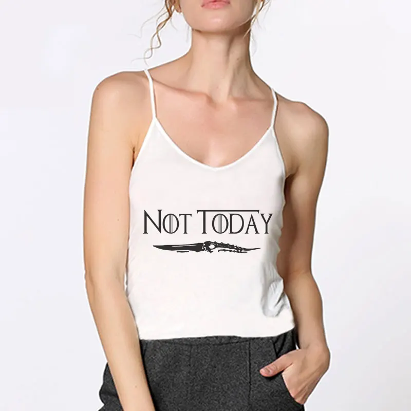 

Arya Stark Aesthetic Streetwear Not Today T Shirts Women Vogue Funny Shirts Lady Tops Graphic Tees Summer Dracarys Sleeveless