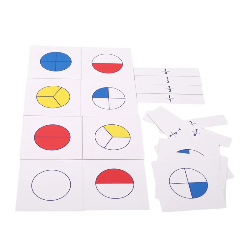 

2018 New 1 Set Kids Children Montessori Math Toys Teaching Aids Digital Fraction Cards Educational Children Gifts