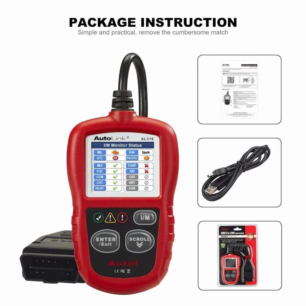 Autel AutoLink AL319 Auto Diagnostic Tool OBD2