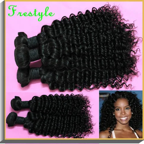 Free Shipping Wholesale Virgin Remy Indian Deep Wave Spiral Kinky
