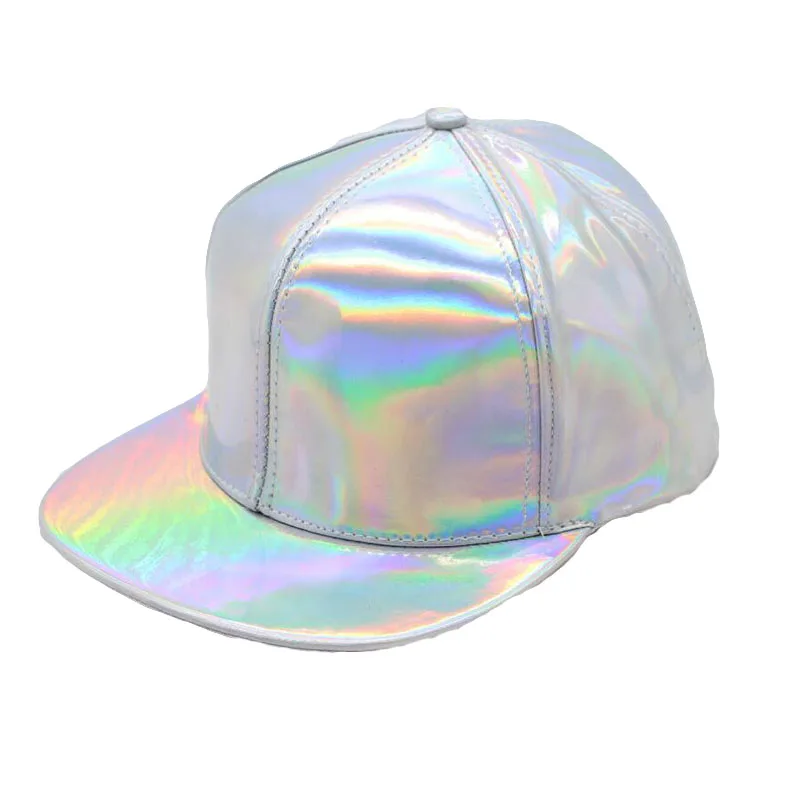 Silver Laser Baseball Caps Spring Fashion Hip Hop Snapback Hats Adjustable Rainbow Baseball Caps for Men Women