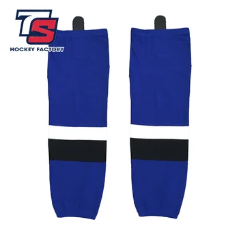 

Cool hockey free shipping 100% Polyester Breathable blue Ice Hockey Socks Cheap Shin Guards W026 high quality men women