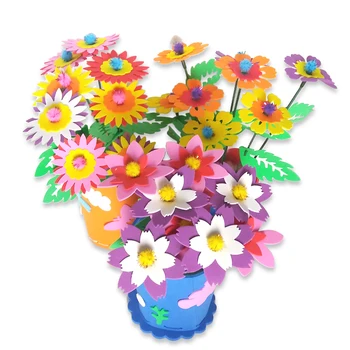 

Creative DIY handmade EVA flower simulation eva toy puzzle educational kindergarten Children Non-woven Patchwork art craft Game