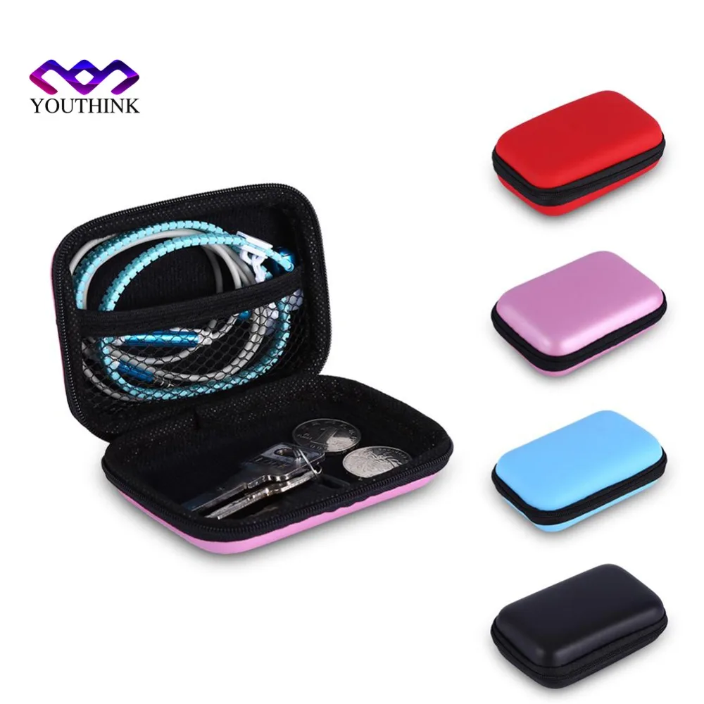 

Mini EVA Earphone Cable Bag Hard Charging USB Cable Case Protective Organizer Box for iPhone Samsung Xiaomi Phone Cable bags
