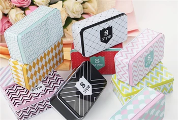 

20 pc/Lot Simple Picture Tin Box For Cookies Tea Box Jewelry Organizer Card Case Chocolate Small Things Storage Box Trcket Case