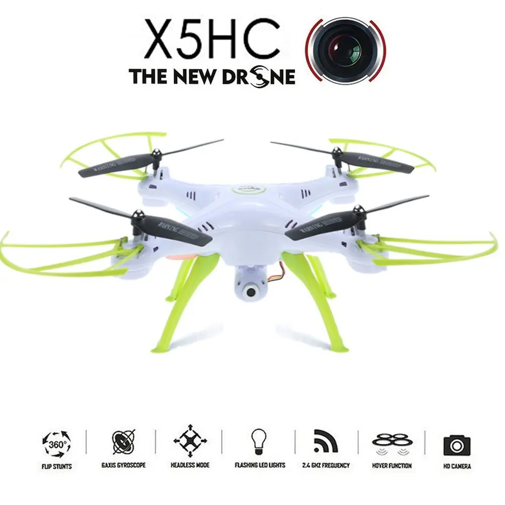 SYMA X5HC Drohne 2.0MP HD камера Aviao дроны Радиоуправляемый квадрокоптер Безголовый режим высокой фиксации функция 2,4 ГГц 4CH 6 осевой гироскоп Дрон - Цвет: White