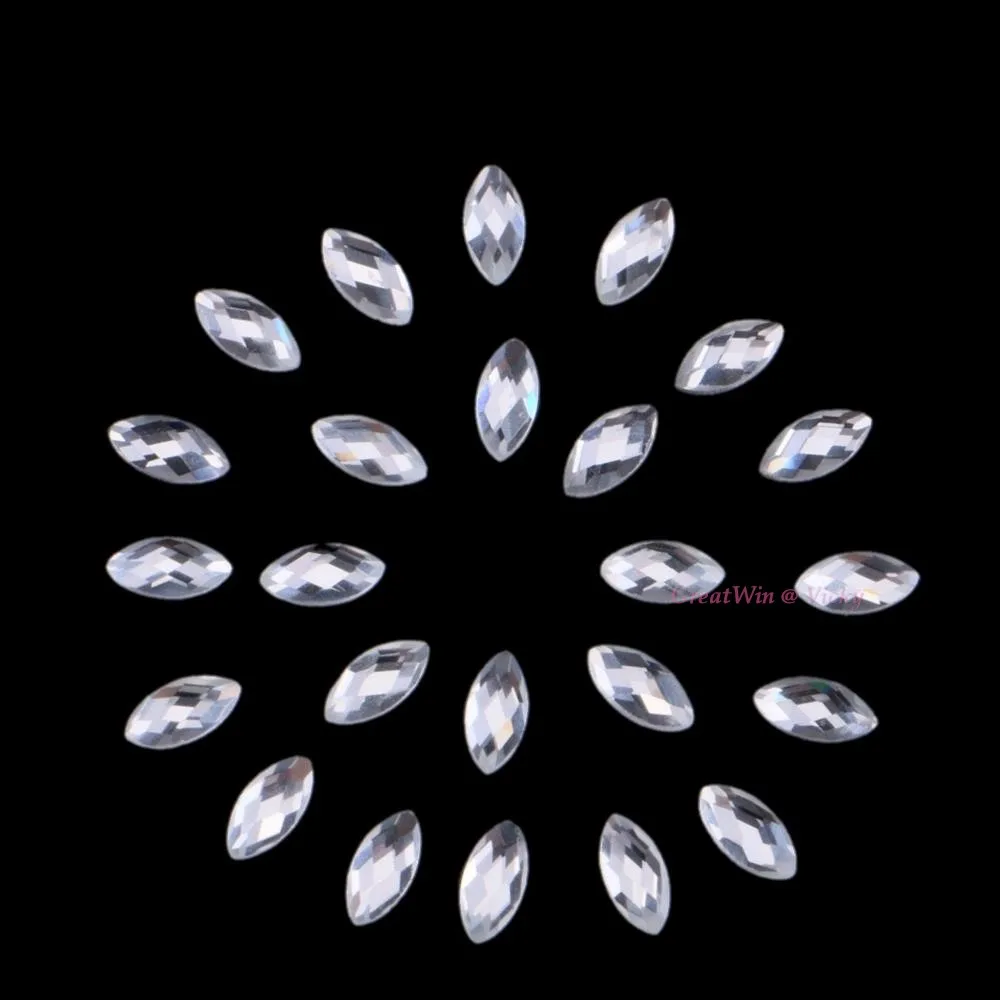 5x10 мм стекло исправление стразы конский глаз/Листья Кристаллы из полиэфирной смолы и рубленого стекловолокна железа на кристалл горячей фиксации камень для DIY одежды 100 шт./упак