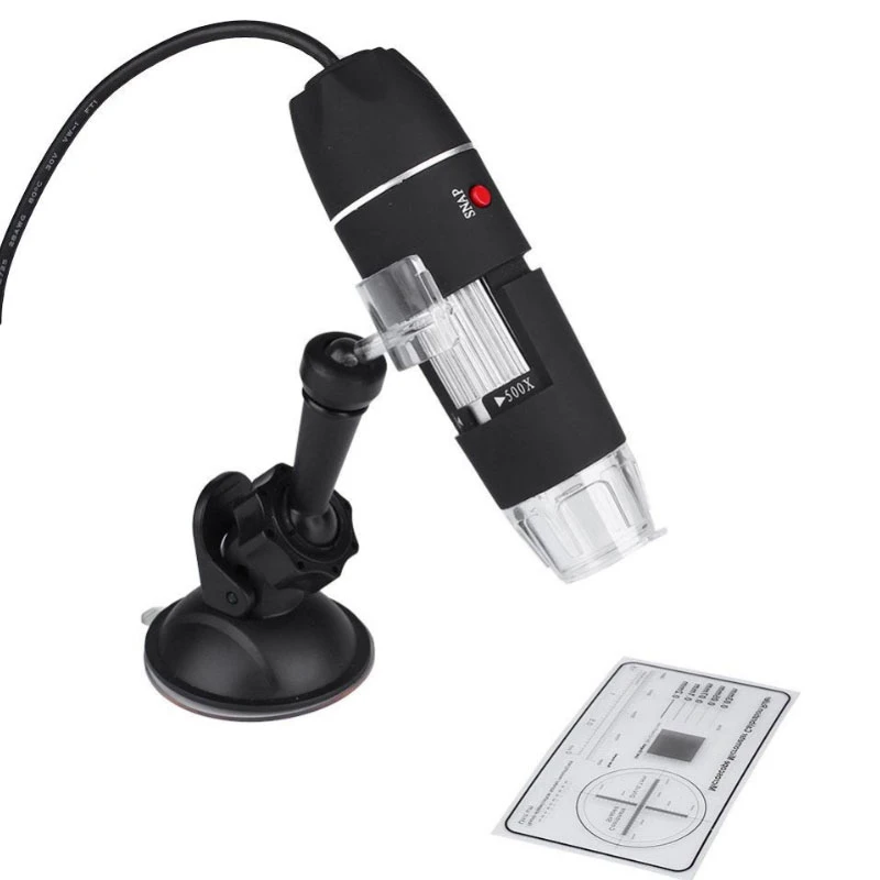 

DANIU New USB 8 LED 500X 2MP Digital Microscope Endoscope Magnifier Video Camera with Suction Cup Stand