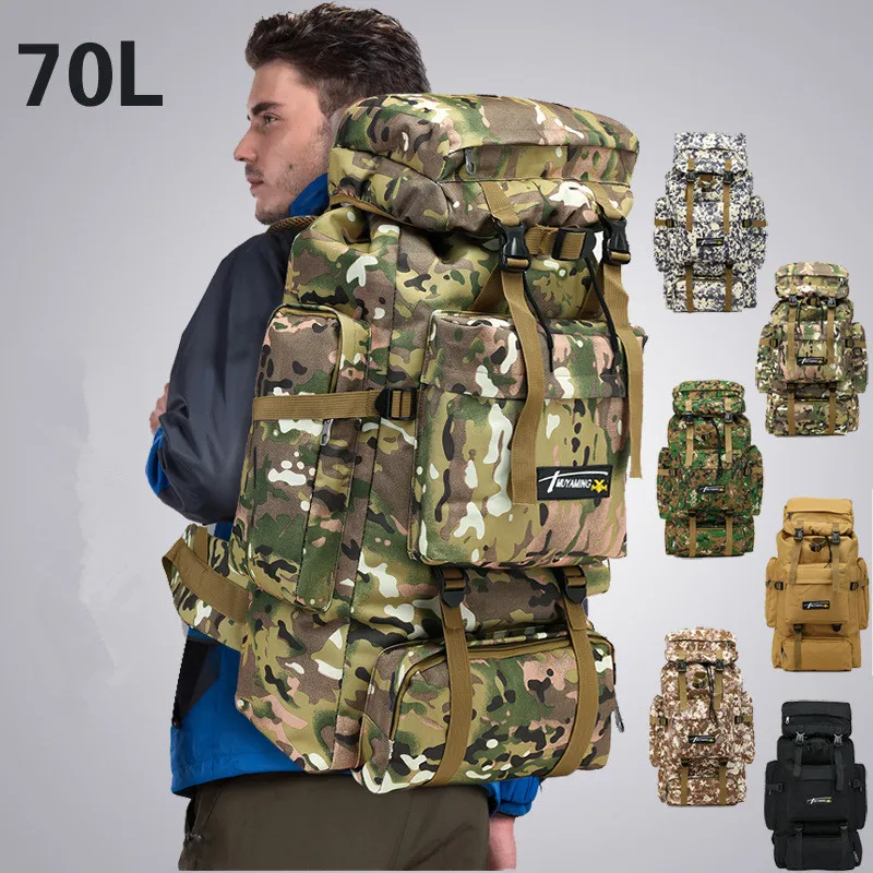 70L Tactical Bag Molle Military Backpack Mountaineering Men Travel Outdoor Sport Bags Backpacks Hik