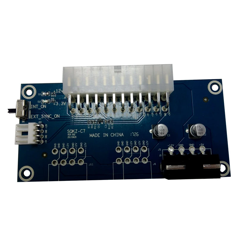 PC سطح المكتب ATX 24Pin المزدوج PSU امدادات الطاقة مزامنة كاتب موسع كابل ل Bitcoin BTC عامل منجم التعدين توسيع ديد + مفتاح يدوي