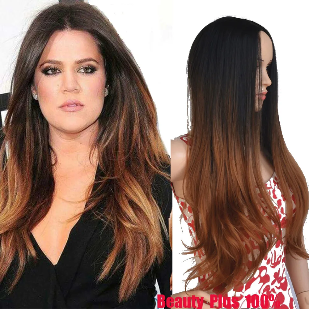 

Blonde Ombre Wig Synthetic Wigs Jenner Hair Style False Hair for Black Women 26" Long Straight Blonde Wigs Female Hair Perucas