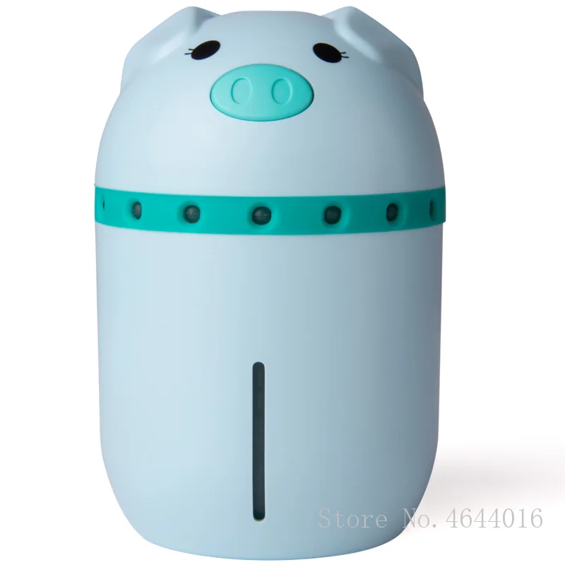 

Christmas Gift Mini Mist USB Air Humidifier with Light Cute Pig Look Ultrasonic Diffuser Essential Oil Mist for Car Home