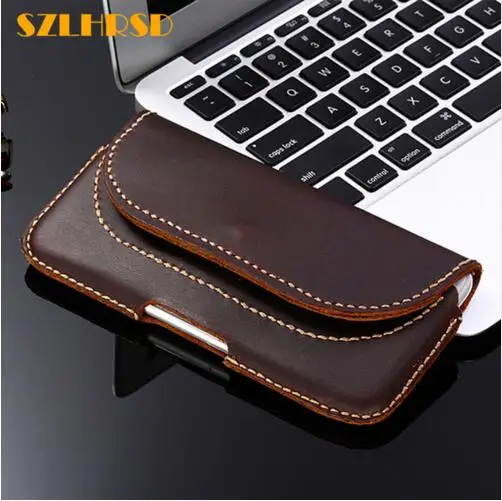 

SZLHRSD Phone Cover Waist Bag hanging Belt Clip Genuine Leather Pouch Protective Cover for Huawei Honor 9i 7X 7A 6C 6X 8 Pro