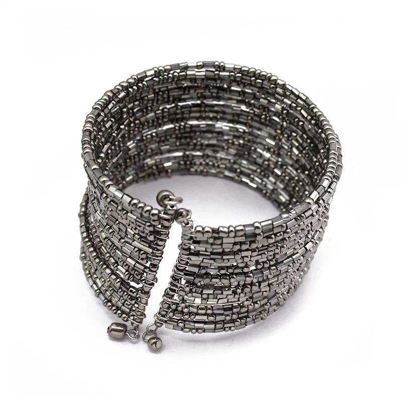 

Fashion Vintage Acrylic Cuff Bracelets for Women Girls Luxury Designer Cuff Wide Beaded Cuff Bracelet Indian Jewelry Cuff Bangle