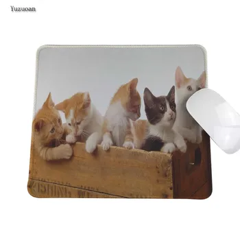 

Yuzuoan Cute Cat Rubber Soft Anti-Slip Laptop PC Pad Mat White OverLock Gaming Mouse Pad Customized Supported 180*220 mm