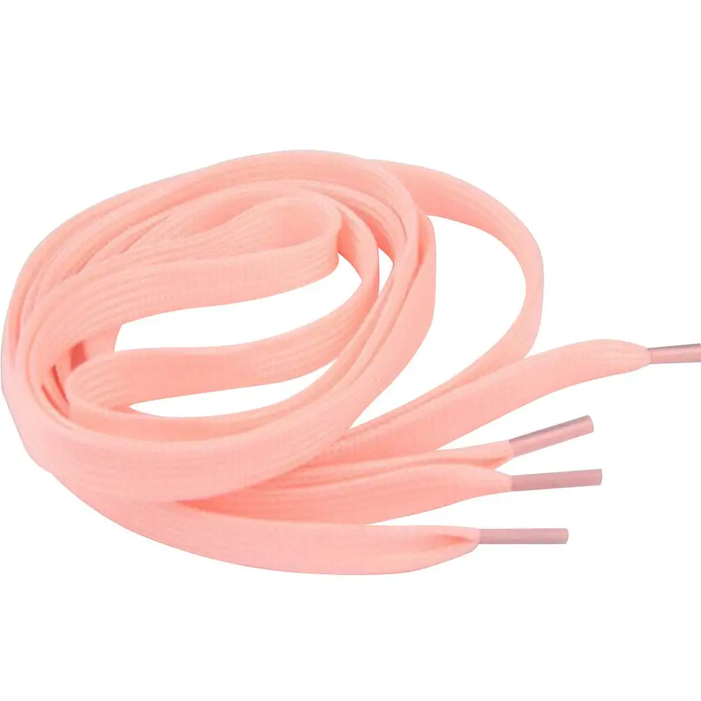 luminous shoelace glow in the dark color fluorescent shoelace Athletic Sport flat shoe laces - Цвет: pink