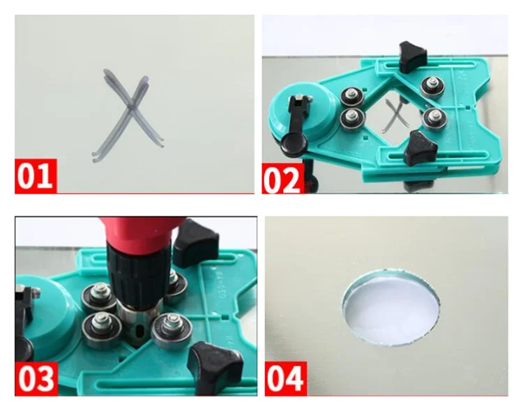 4-83 мм Плитка Стекло отверстие сверла направляющие отверстия локатор Регулируемая кладка сверло набор Алмазный Керамический Резак Строительные Инструменты
