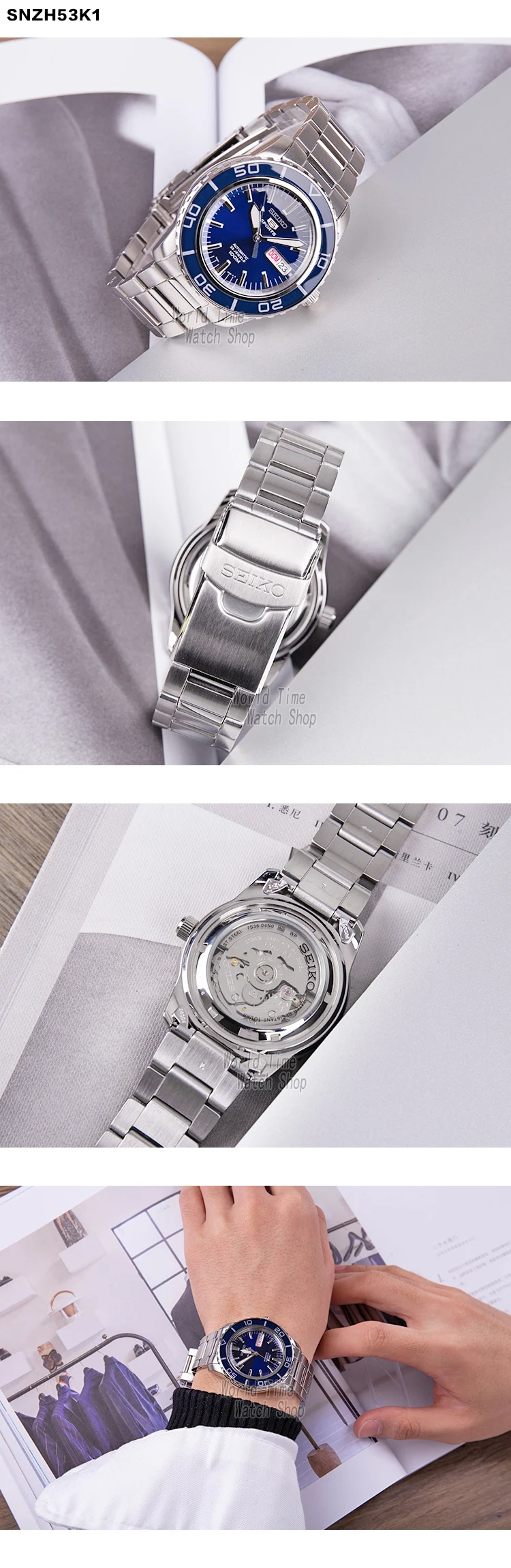 Seiko часы мужские 5 автоматические часы Топ бренд Роскошные спортивные мужские часы набор водонепроницаемые механические Военные часы relogio masculinoSNZ