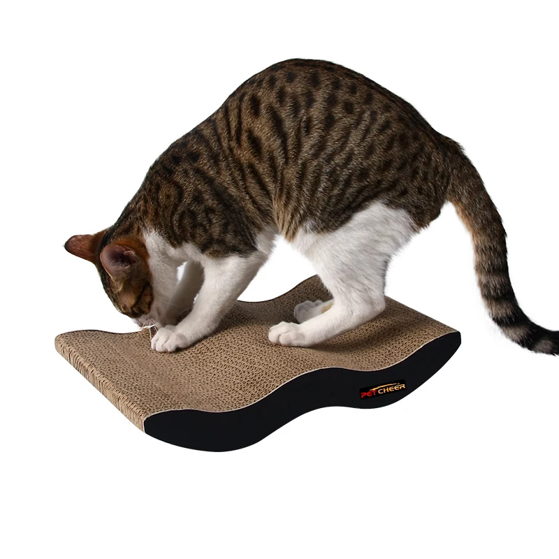 

W shape Corrugated Paper Kitten Scratch Board Toy Mats Pot Grinding Claw Play Mat Scratching Posts For Pet Kitten