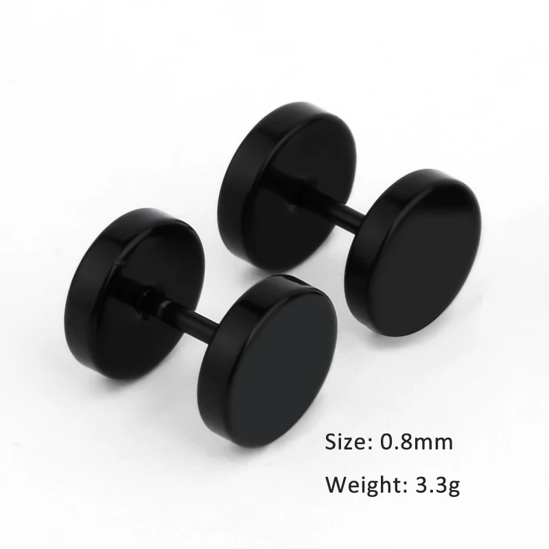 Trendy Punk Earring Men Black Stud Earrings Oorbellen Stainless Steel Minimalist Earrings Fashion Male Fashion Gift Jewelry (5)