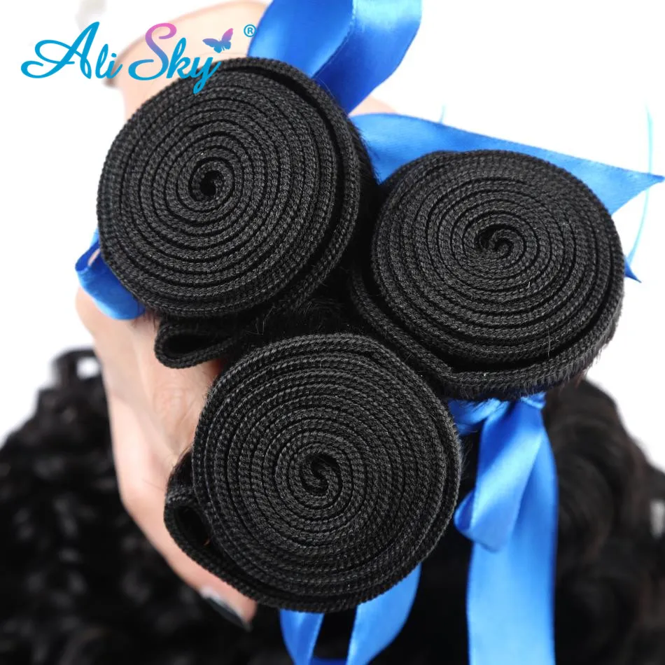 Alisky волосы 1/3/4 пряди могут купить бразильские глубоко вьющиеся человеческие волосы пряди волос Плетение удлинитель не спутываются и не выпадают Волосы remy