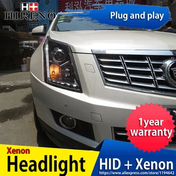 

Hireno Headlamp for 2010-2016 Cadillac SRX Headlight Headlight Assembly LED DRL Angel Lens Double Beam HID Xenon 2pcs