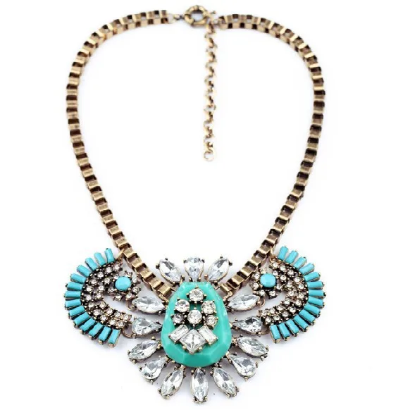 

2017 Real Collares Maxi Necklace Collier Fashion New Luxury Crystal Pendants Statement Necklace And Color Factory Wholesale
