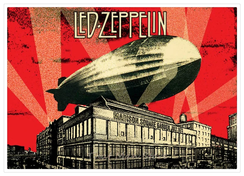Led Zeppelin белая крафт-бумага рок плакат классический старый постер музыкальной группы часть 2 42*30 см - Цвет: Серебристый