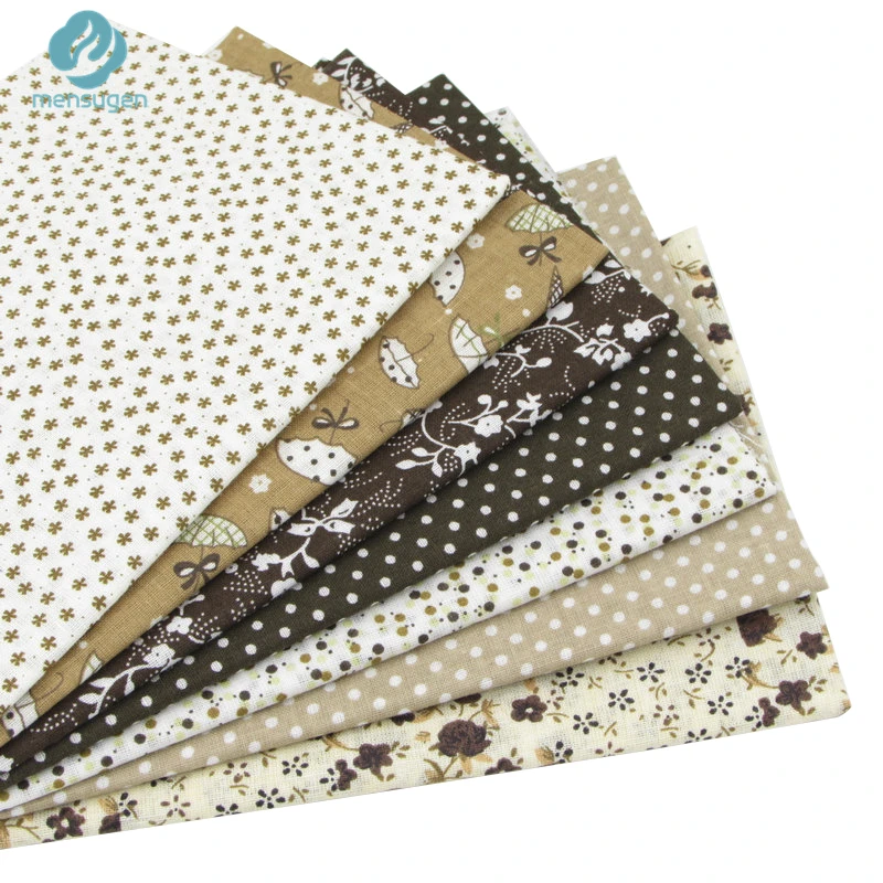 50cm*50cm 7pcs Coffee 100% Cotton Fabric For DIY Sewing Patchwork Quilting Kids Bedding Tilda Doll Cloth