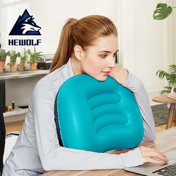 

Hewolf Square-type Inflatable Travel Pillow Folding Portable Outdoor Camping Air Pillow Office Airplane Air Pillow Sleeping Gear