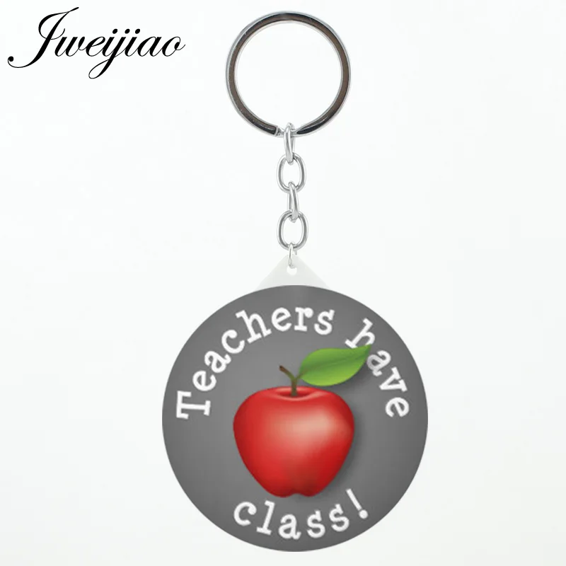 

JWEIJIAO world's best grade teacher keychains espejo de maquillaje Mirrors 2019 teachers day gift make up mirror FQ417